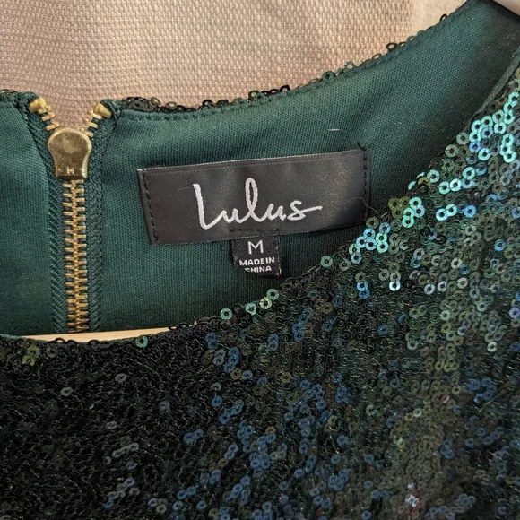 Lulu's green sequence mini dress - Picture 2 of 12
